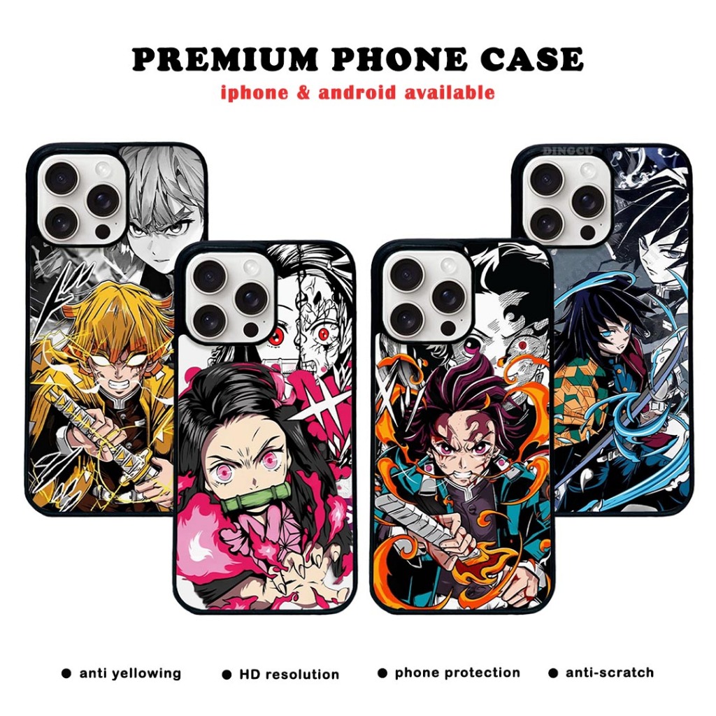 Demon Slayer Glossy Case Oppo A54 4G A55 5G A96 A36 A76 A94 F19 Pro Reno 5F 6 7 Android Rubber Casin