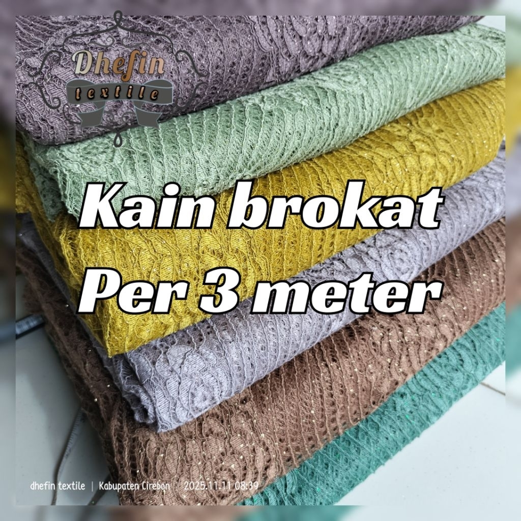 kain brokat per 3 meter