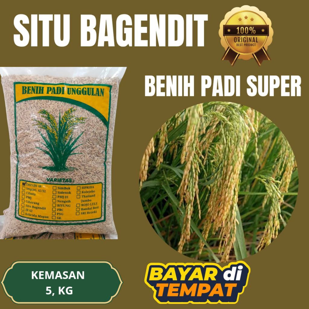 Benih padi unggul situ bagendit 5kg kemasan 5kg