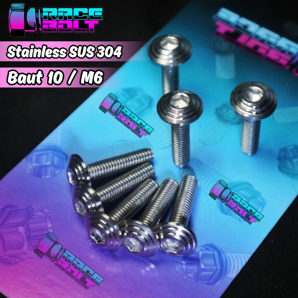 Baut 10 Stainless Baut m6 lebar custom model spiral payung (UM 3)