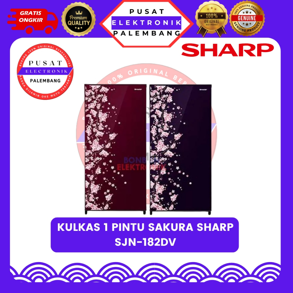 KULKAS 1 PINTU SHARP SJ-N182DV MOTIF SAKURA KULKAS 1 PINTU PALEMBANG