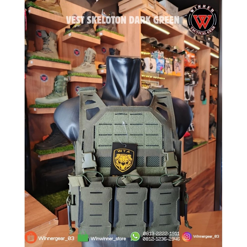 Vest Skeloton Dark green progul