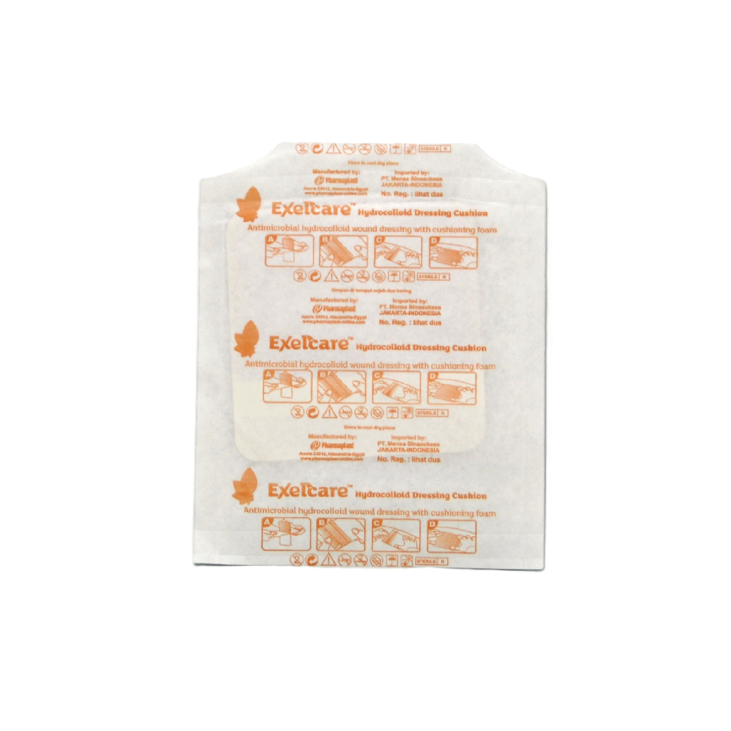 Exelcare Hydrocolloid Dressing Cushion 10x10cm Satuan 1 pc - Wound Dressing [Tembalang]