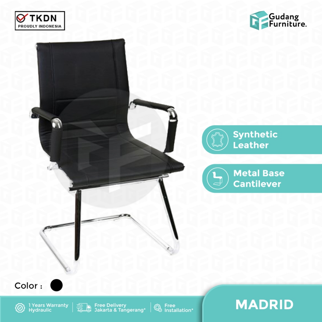 Kursi Hadap Kursi Kantor Kursi Tamu Kantor Kerja Tanpa Roda Fantoni Madrid
