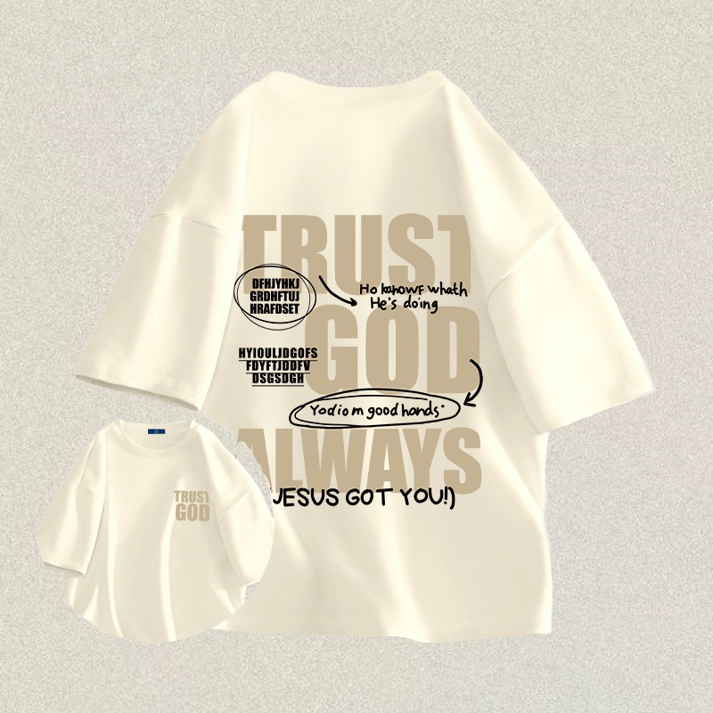 RENELLE Baju Kaos Oversize Pria | Percaya pada Tuhan Surat | Kaos Pria Distro Original | Baju Kaos P