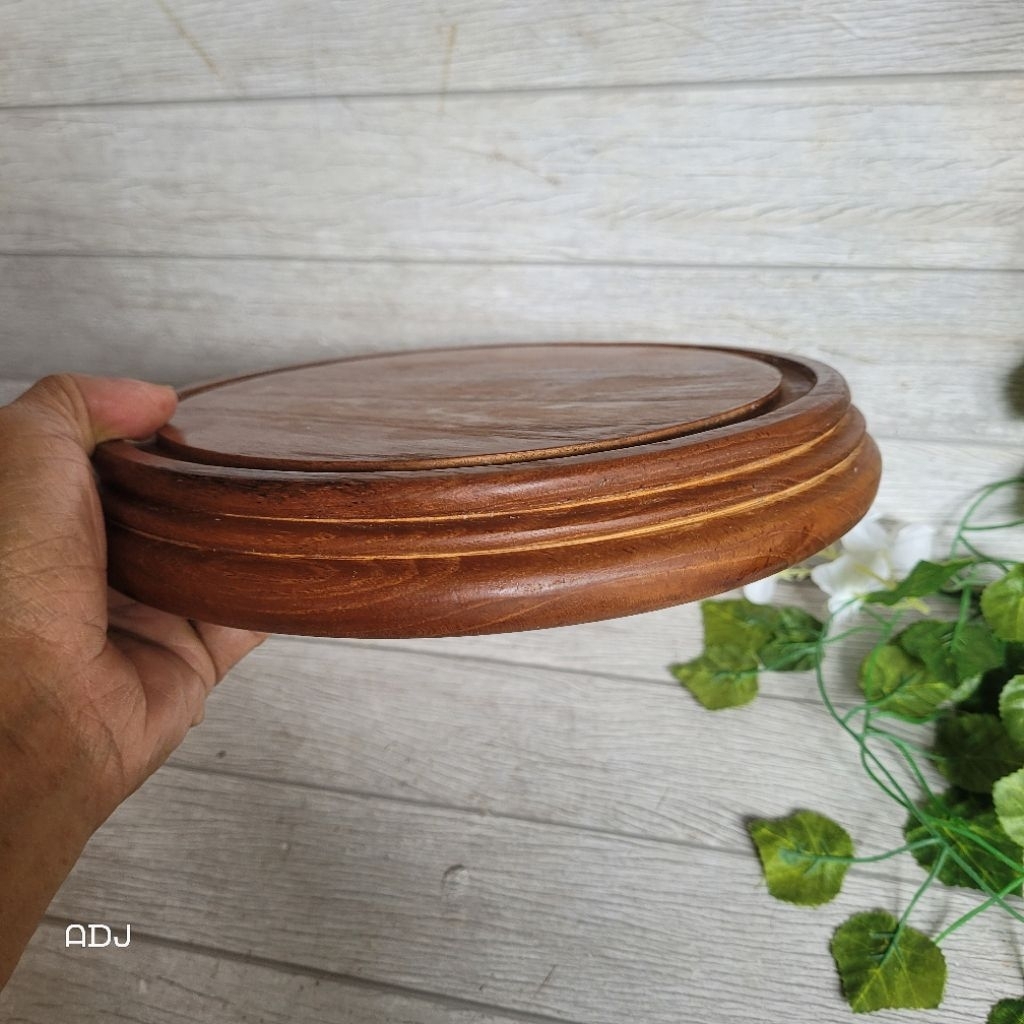 Tatakan Teko tebal padat Kayu Jati