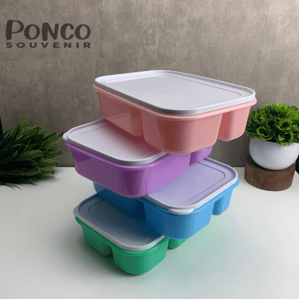 Lunch Box Kinyo Warna 3 Sekat
