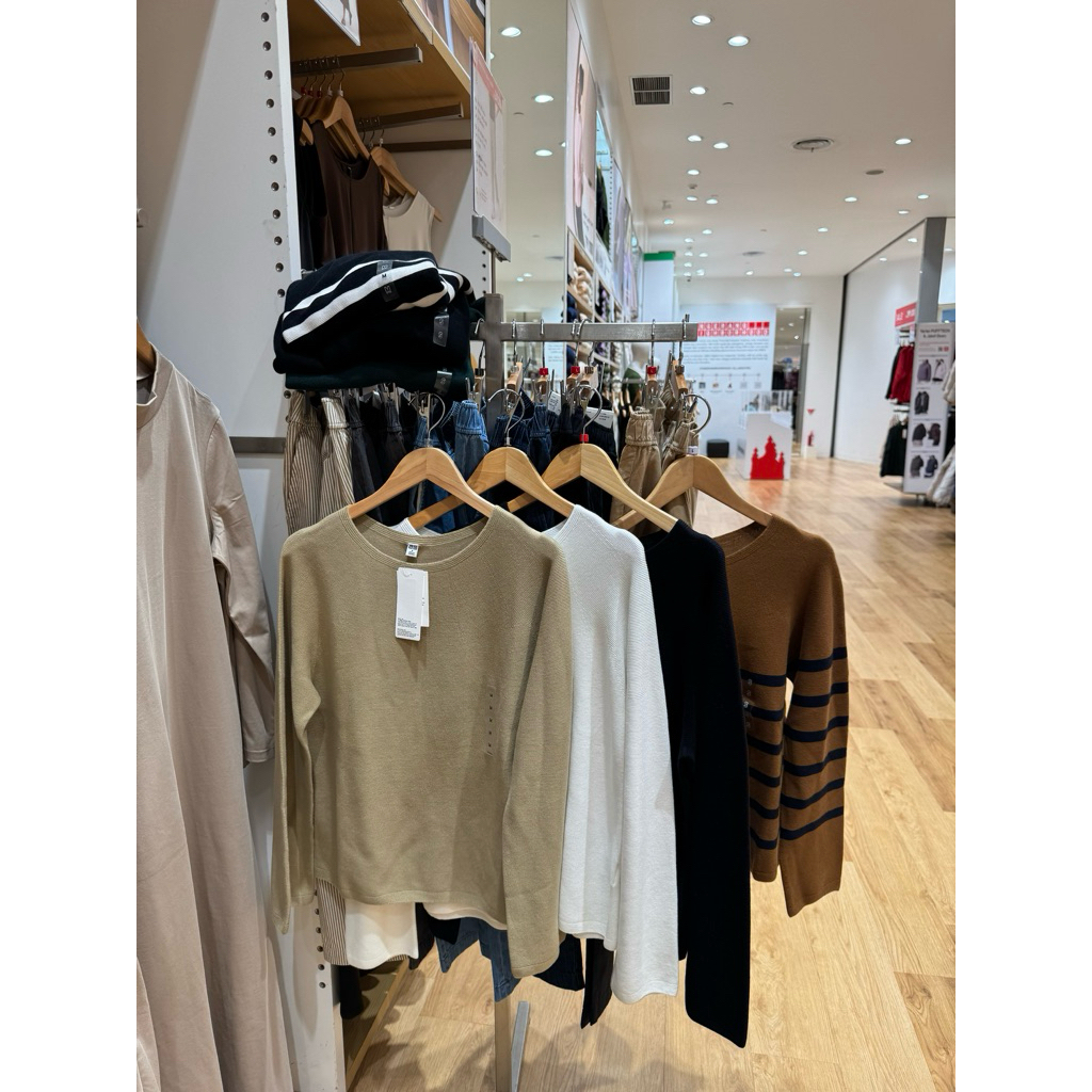 Uniqlo Sweater Rajut 3D katun Garis Sale