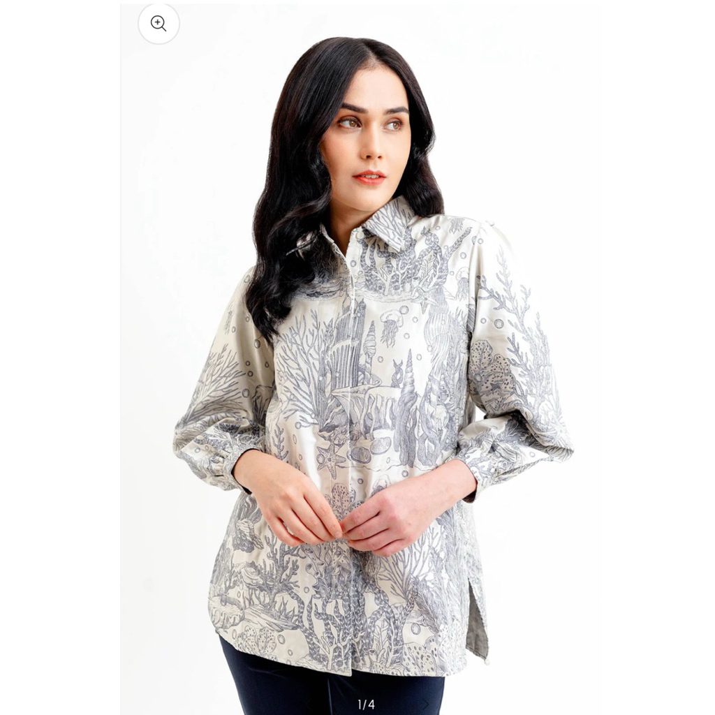 [Preloved] Benang Jarum El Mar Minorca Jacquard Shirt - Blue size M
