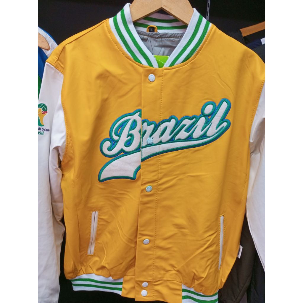Jaket varsity Brazil kuning free safety tools