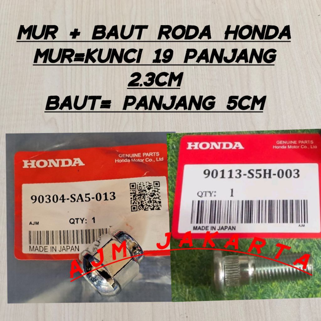 Baut roda + mur racing roda Honda jazz city freed brio mobilio brv civic accord