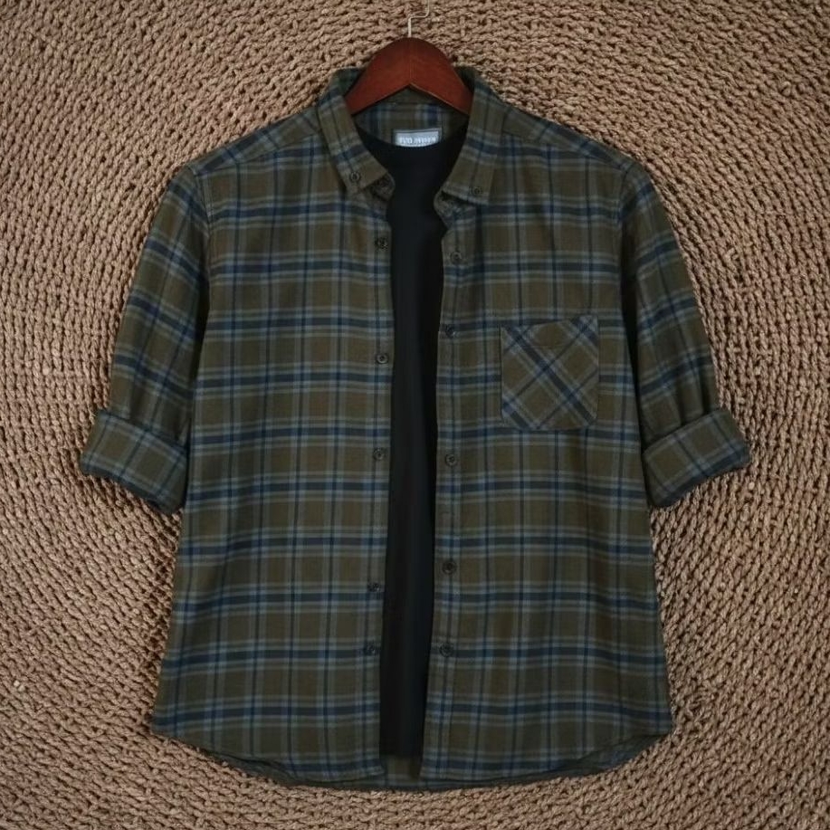 Jack Brown Kemeja Flanel Soft Blue Elegant Best Seller / flanel/hem pria/ flanel pria/ kemeja flanel