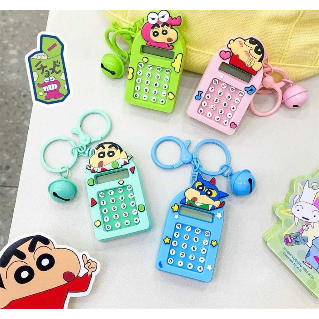 GANTUNGAN KUNCI TAS KALKULATOR MINI AKSESORIS CRAYON SHINCHAN