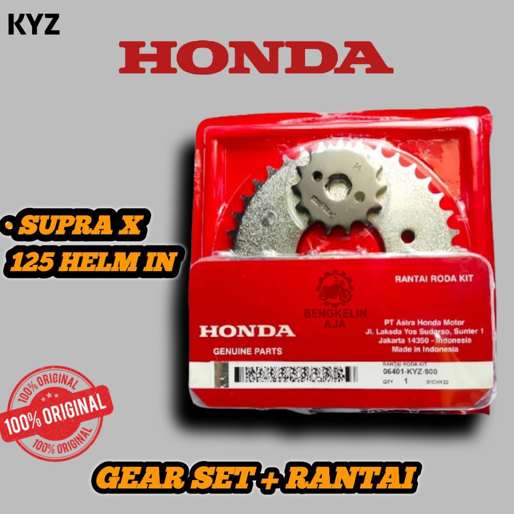 GEAR SET+ RANTAI (KYZ) SUPRA X 125 HELM IN GEAR SET