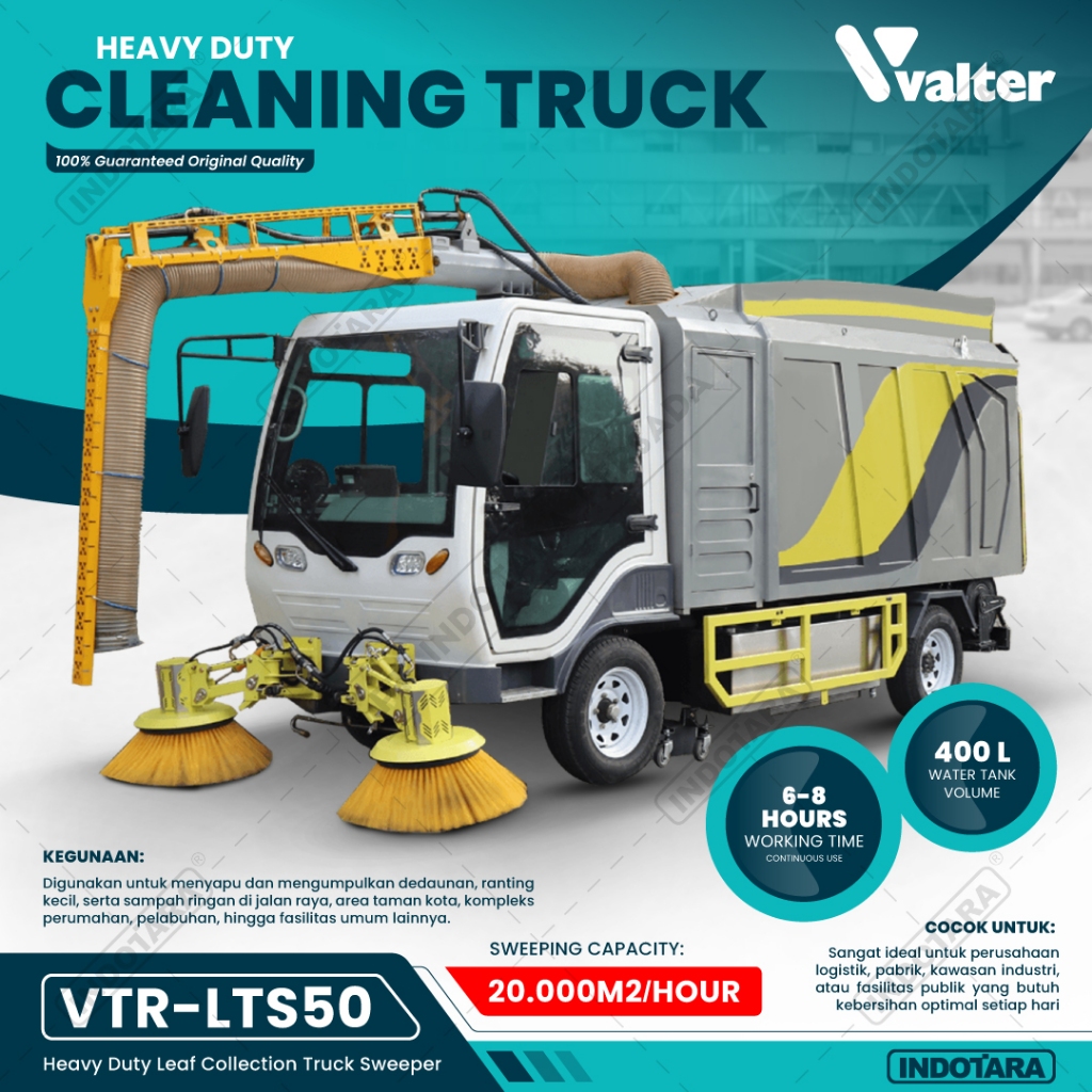 Leaf Collec Truck / VALTER Heavy Duty Leaf Collection Truck Sweeper VTR-LTS50 (Water Pressure Featur