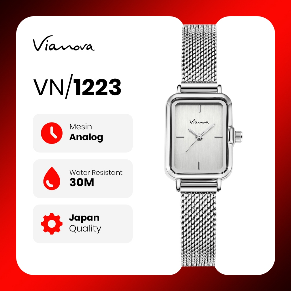 VIANOVA - Jam Tangan Wanita Kecil Original Anti Air 1223 Standard Jepang Jam Tangan Cewek