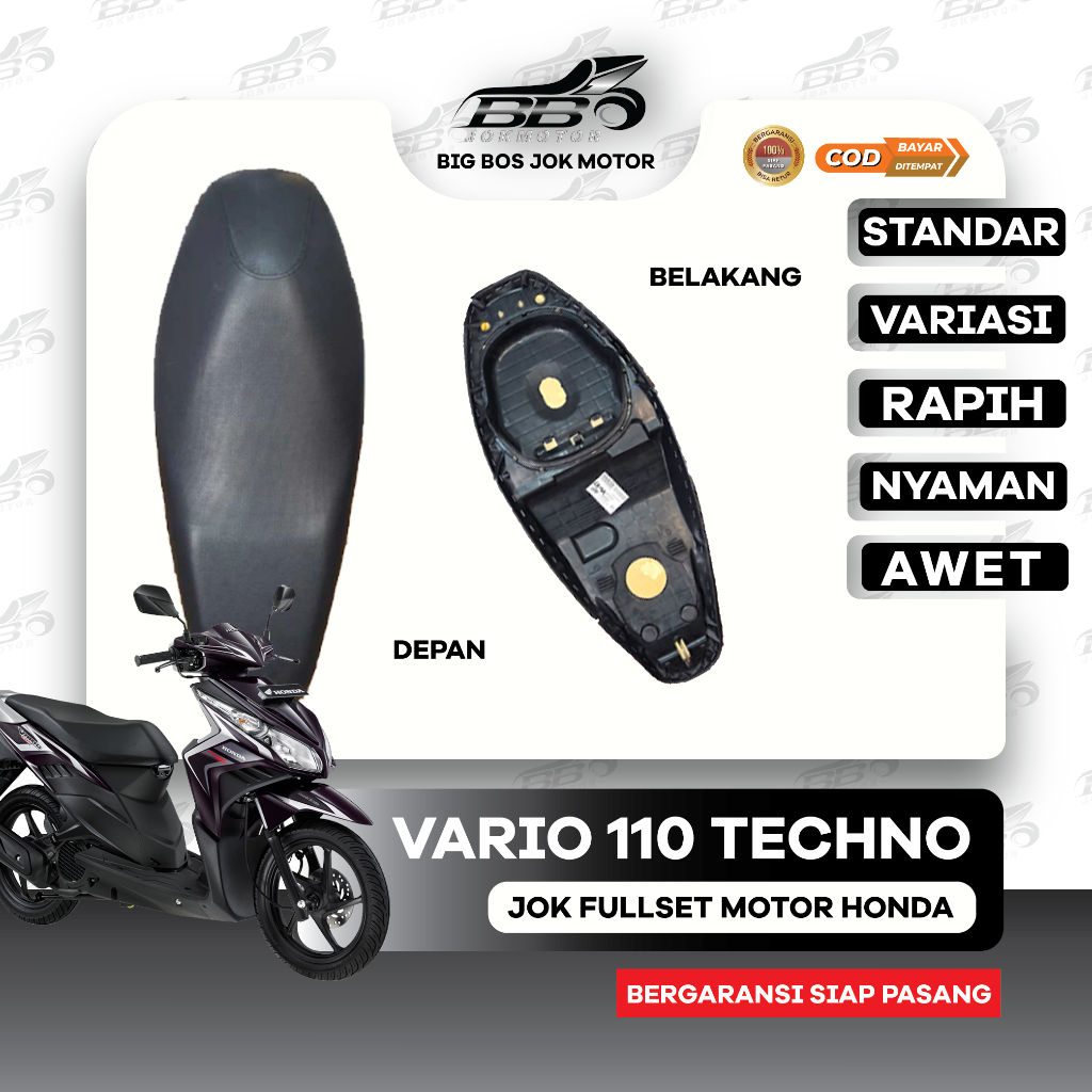 Jok Motor Vario 110 Techno Siap Pasang I Jok Honda Vario 110 Kulit Standar & Variasi