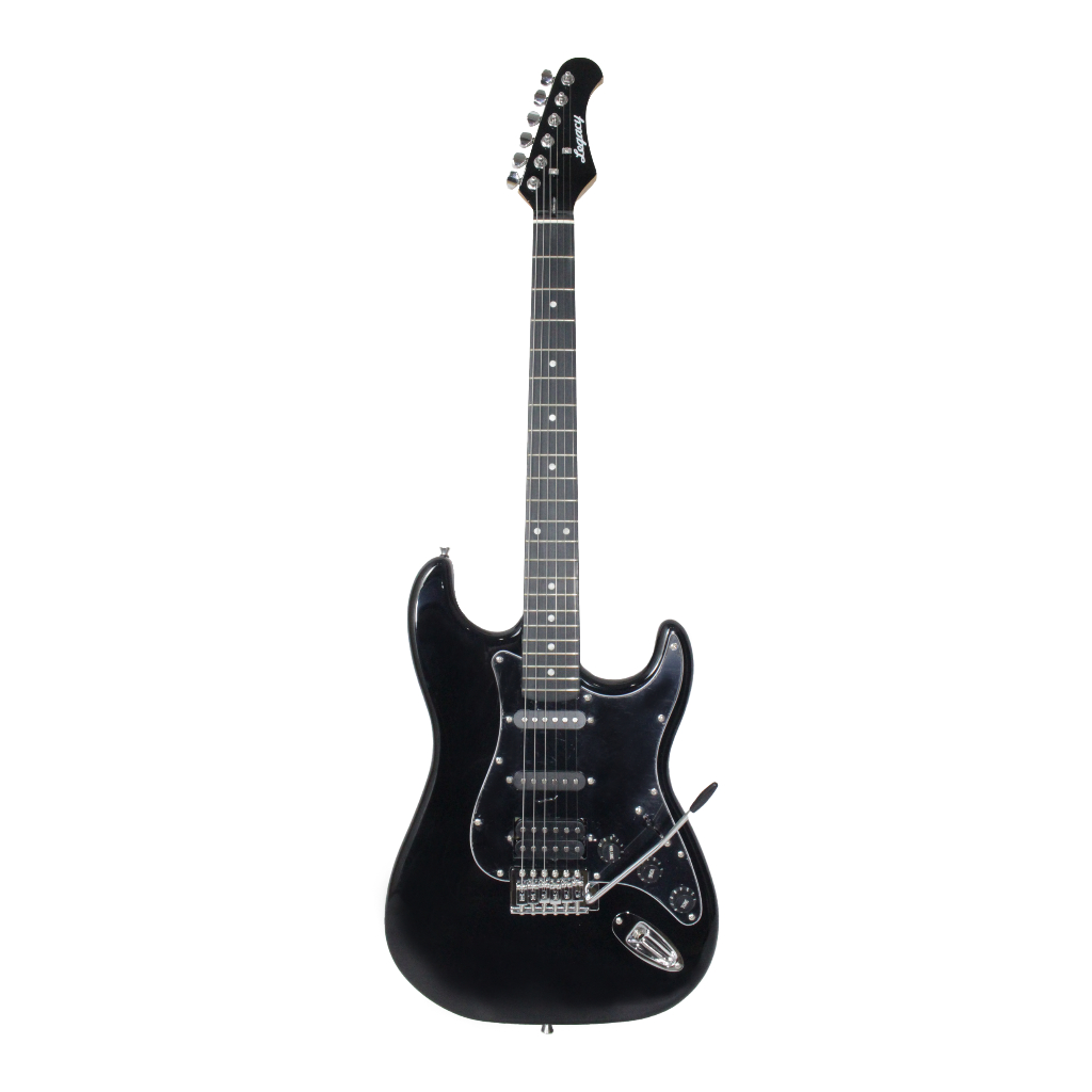 Gitar Elektrik Merk Legacy Original EG-102 BKW HSS Warna Black Bonus Tas dan Kabel Jack Listrik Mura