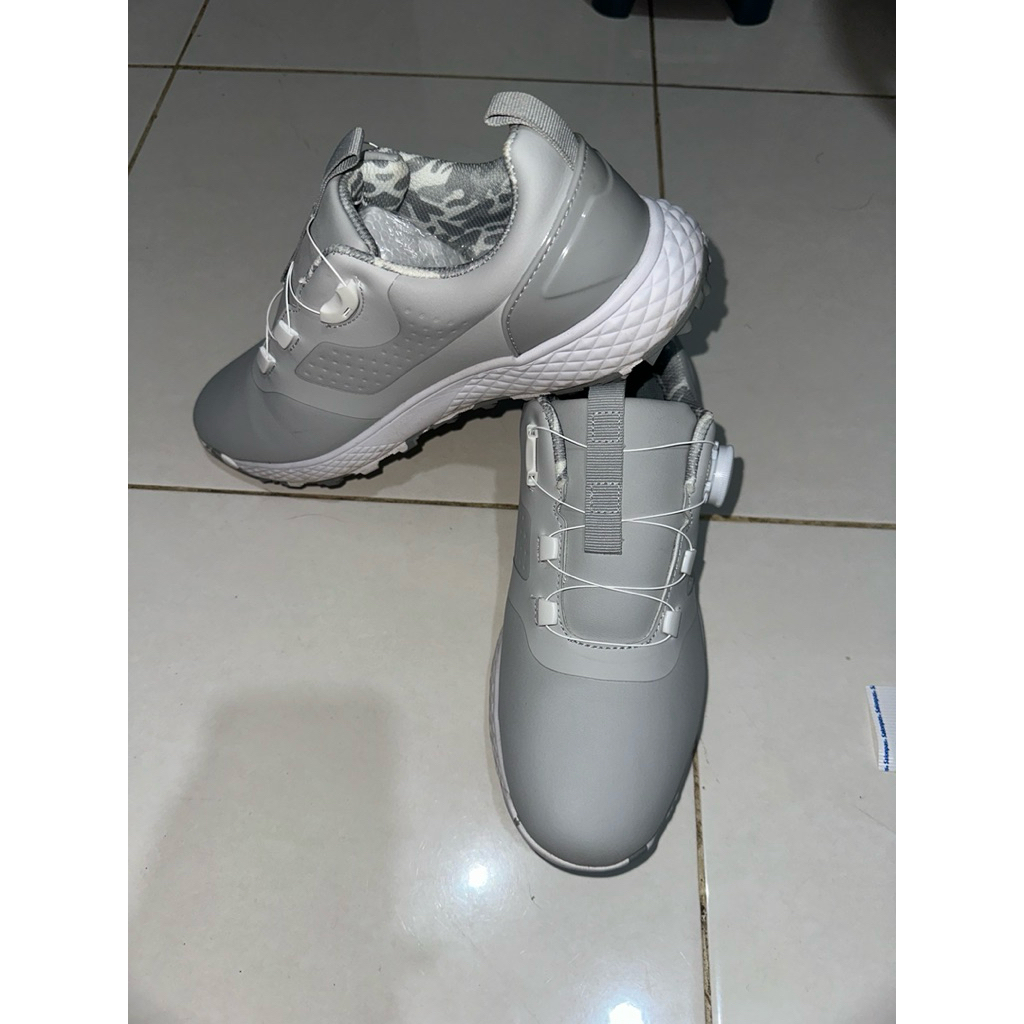 Sepatu Golf Aleck White Grey X19 Pria & Wanita Preloved – Tali BOA, Waterproof Size 42