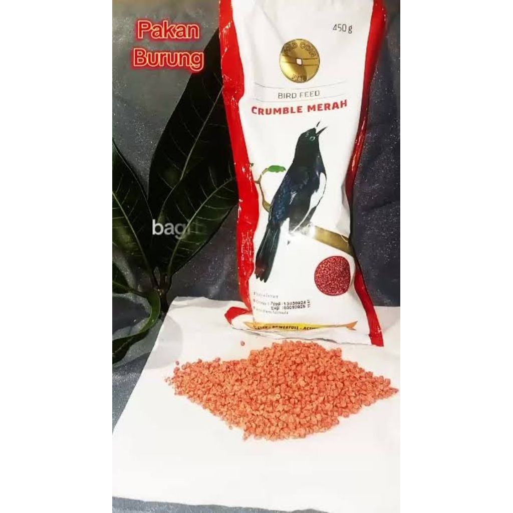 MAKANAN BURUNG GOLD COIN CRUMBLE MERAH / GOLD COIN MERAH. BERAT 450G