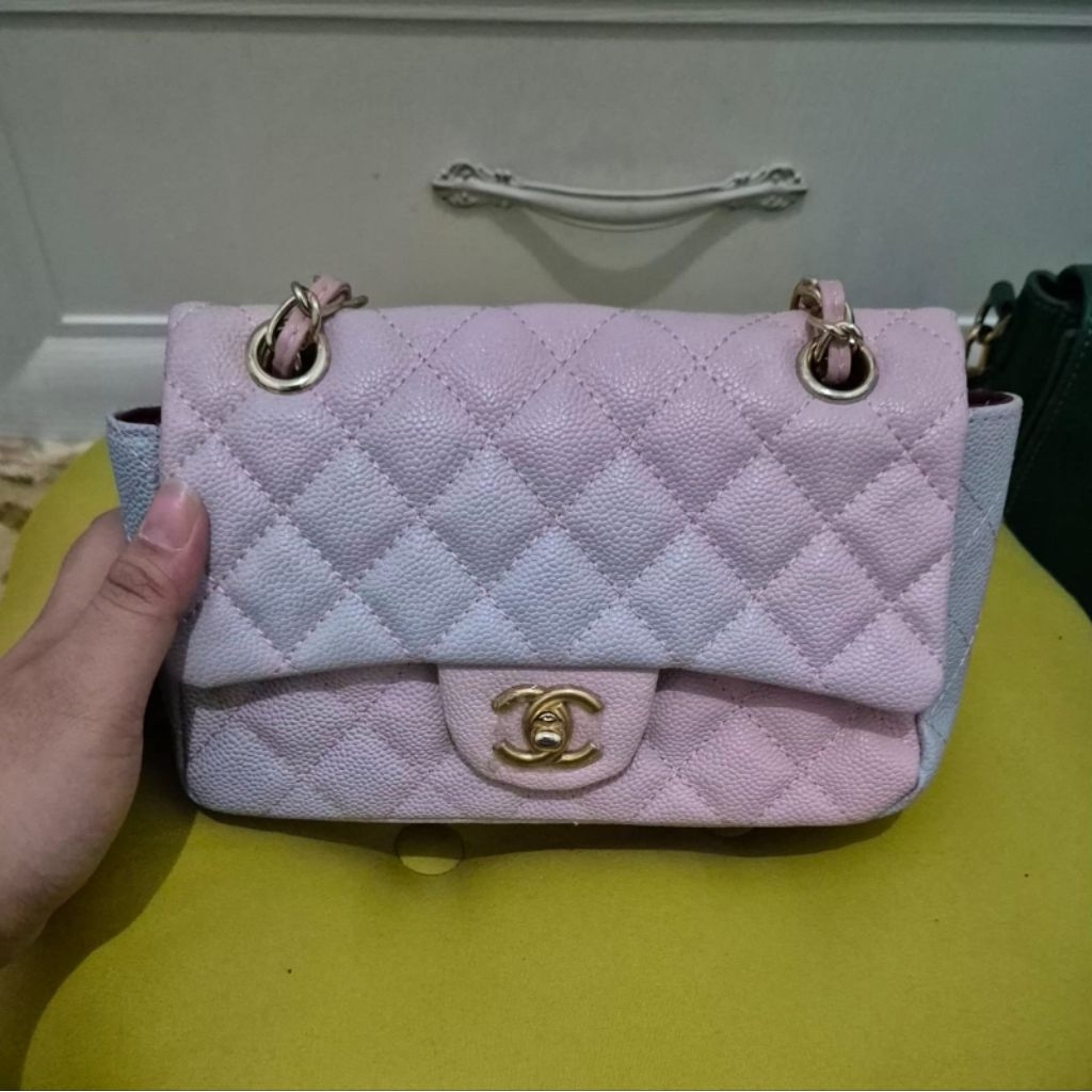 CENDOL Caviar Mini Reactangular Flap Bag