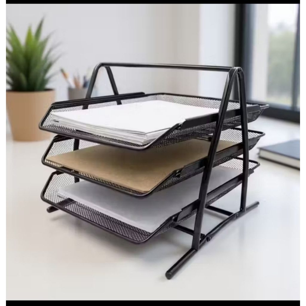 Tray Besi / Document tray susun 3 / Rak Dokument / Rak Kertas susun 3