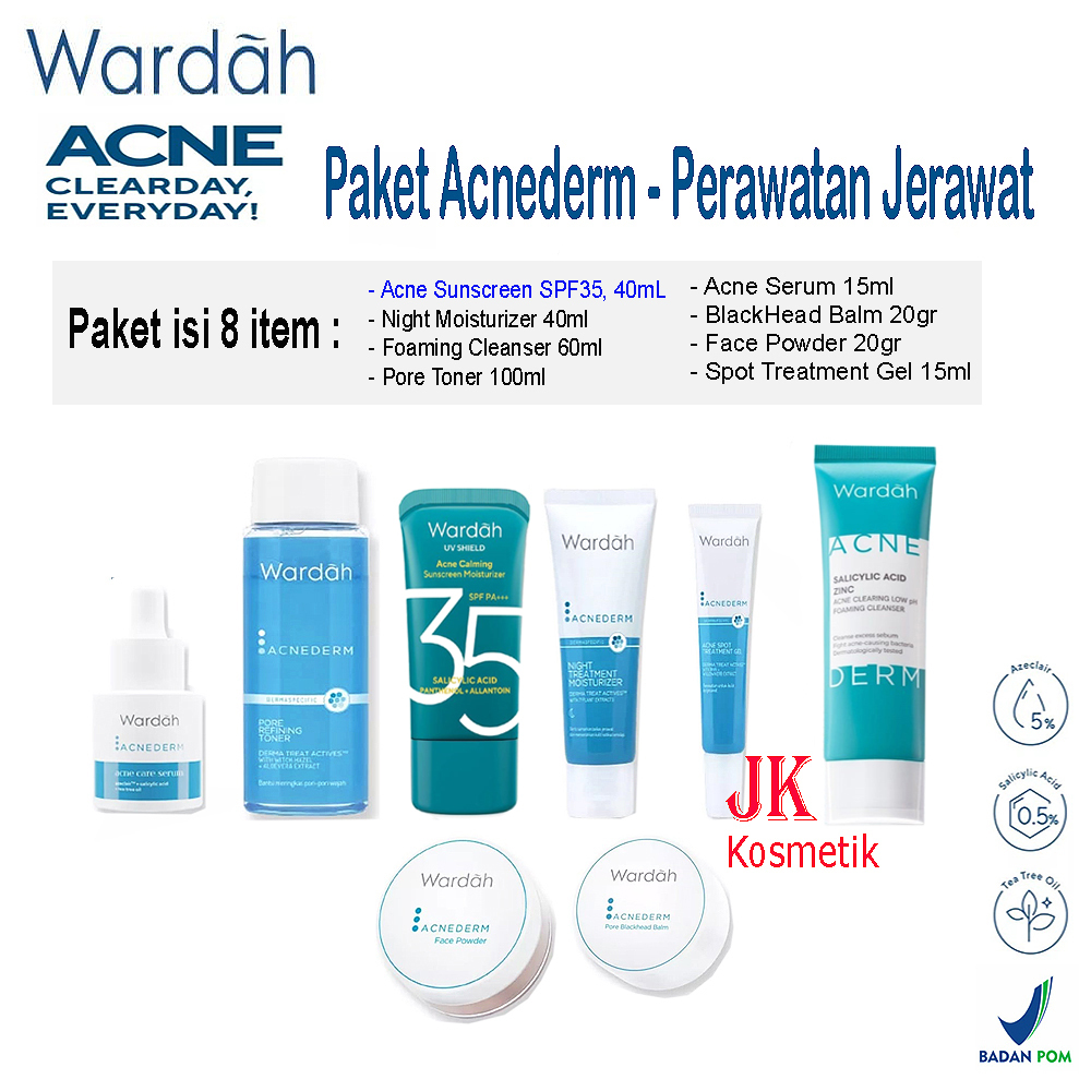 Wardah Paket ACNEDERM - Perawatan Jerawat Acne Lengkap