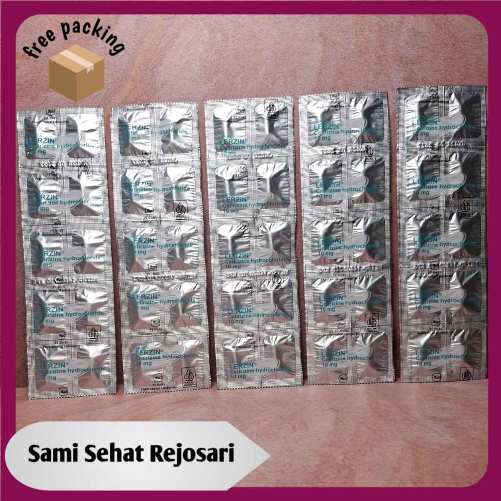 5 STRIP lerzin 10 MG PER STRIP ISI 10 TABLET