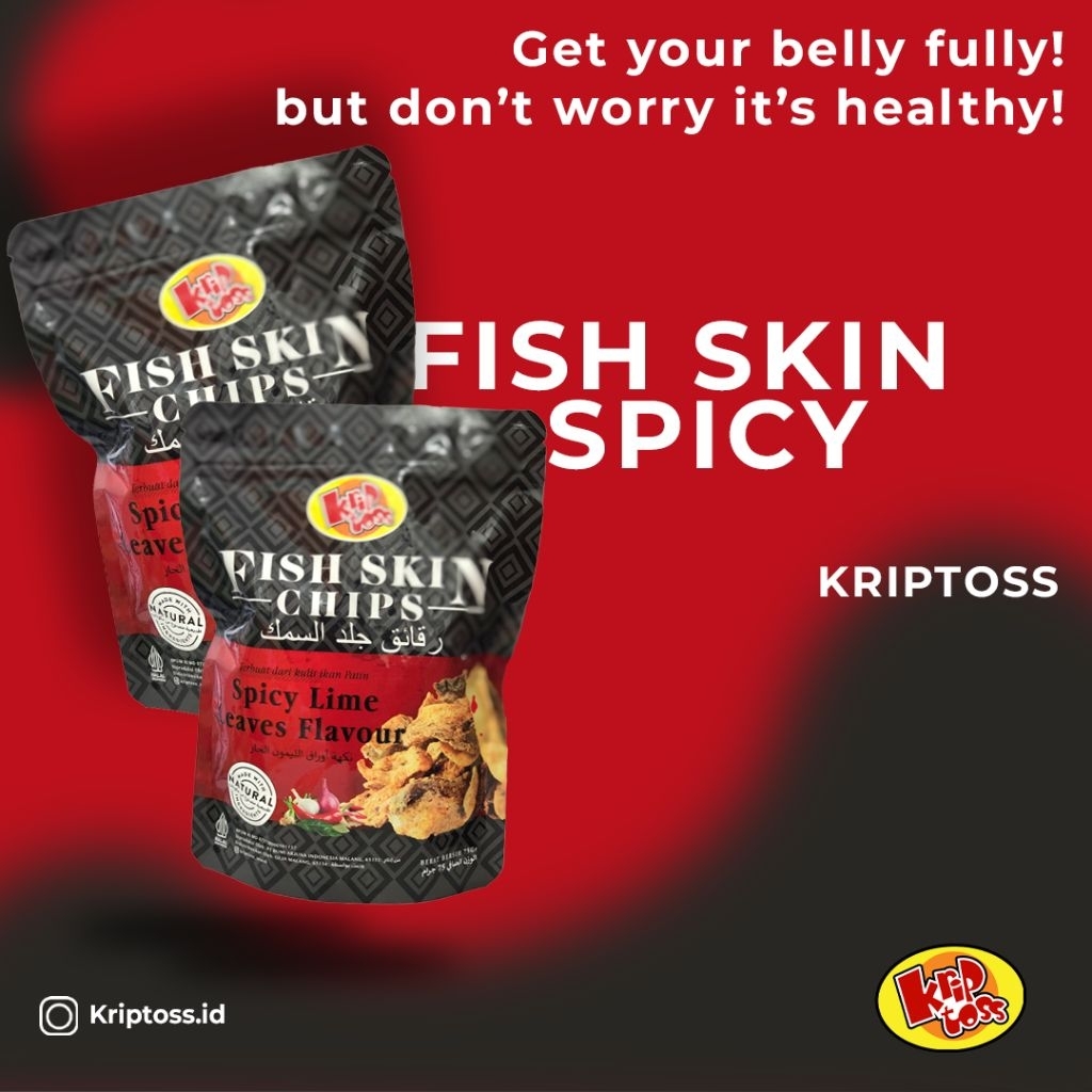 Kriptoss Fish Skin Spicy ( Kulit Ikan ) Rasa Pedas
