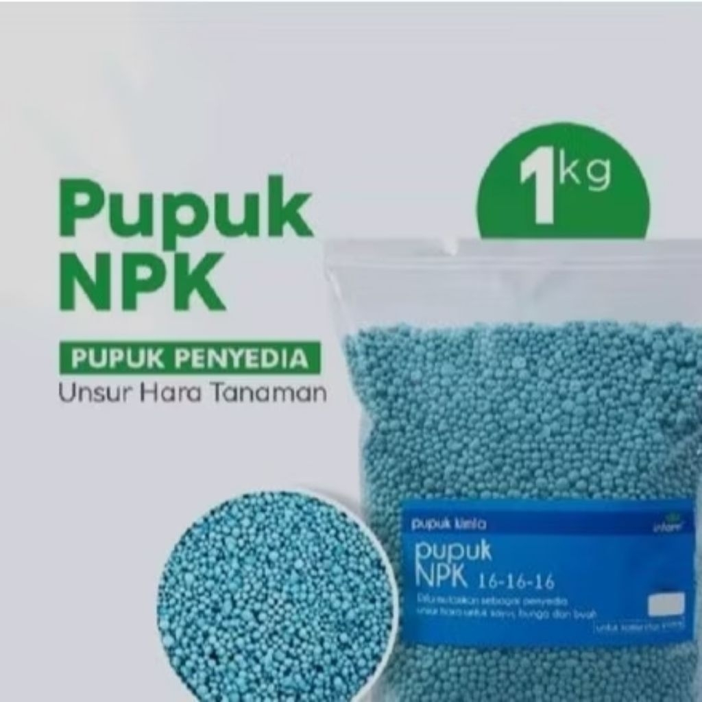Pupuk NPK 16-16-16/NPK Biru Kemasan Repack Kiloan 1kg