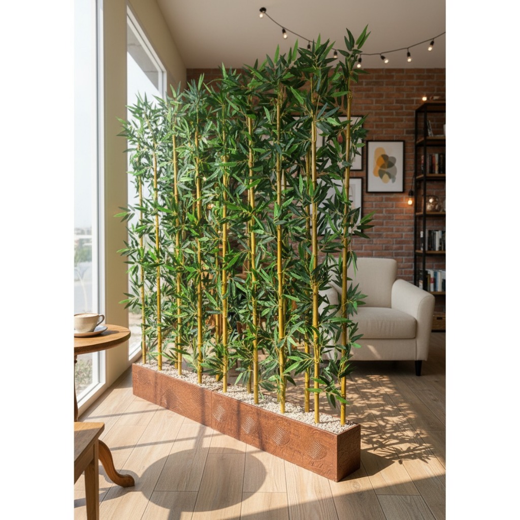 Pohon Bambu Partisi T 150cm Partisi Tanaman Hias Dekorasi rumah Partisi Artificial Pohon Bambu Cenda