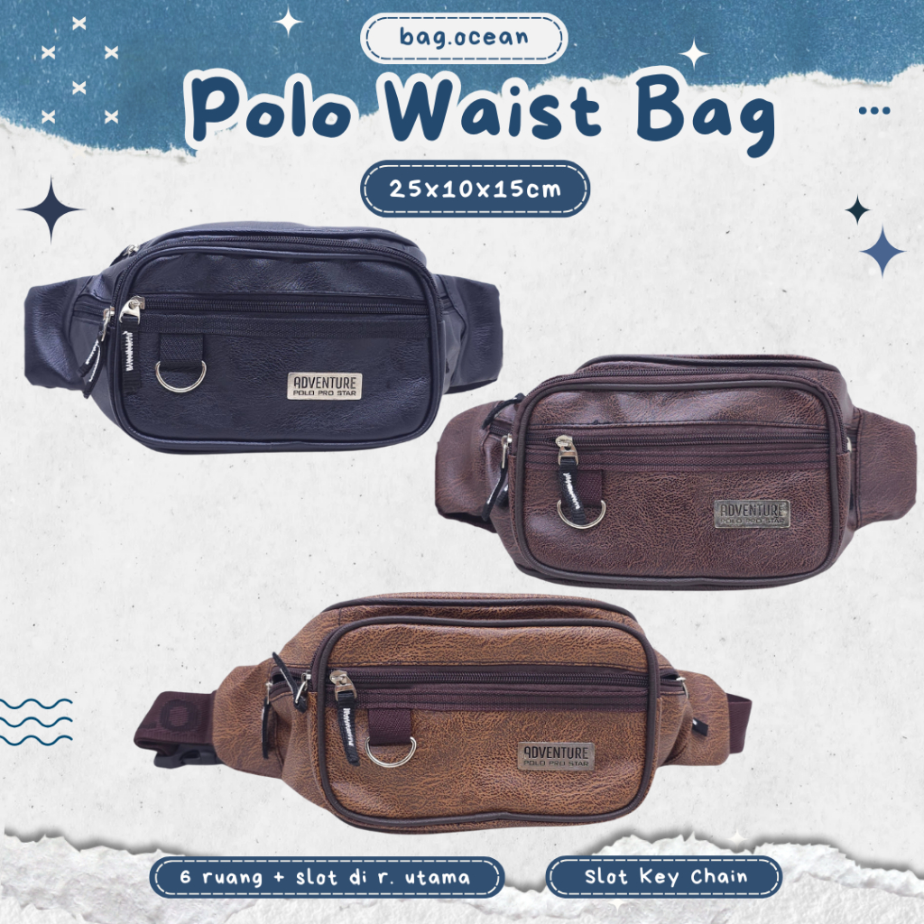 TAS PINGGANG KULIT POLO PRO STAR MURAH BARU ORI / WAIST BAG POLO ORI MURAH / TAS PINGGANG KULIT POLO