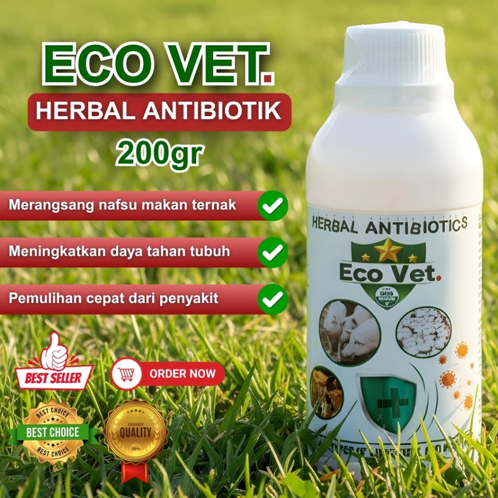 Ecovet Herbal Antibiotik 200 gram - LEBIH EFEKTIF - Ecovet Original 200gram