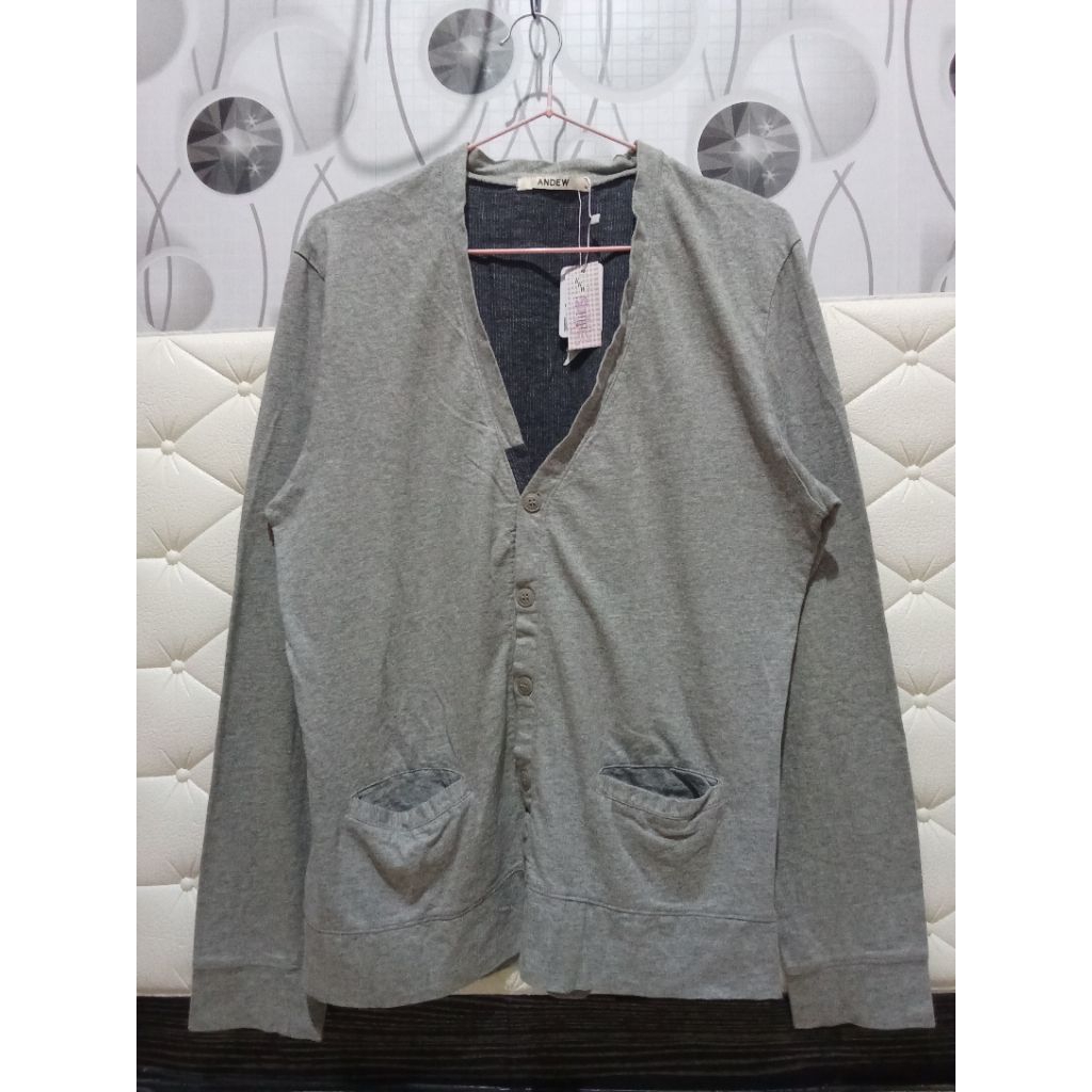 cardigan unisex warna abu navy by ANDEW