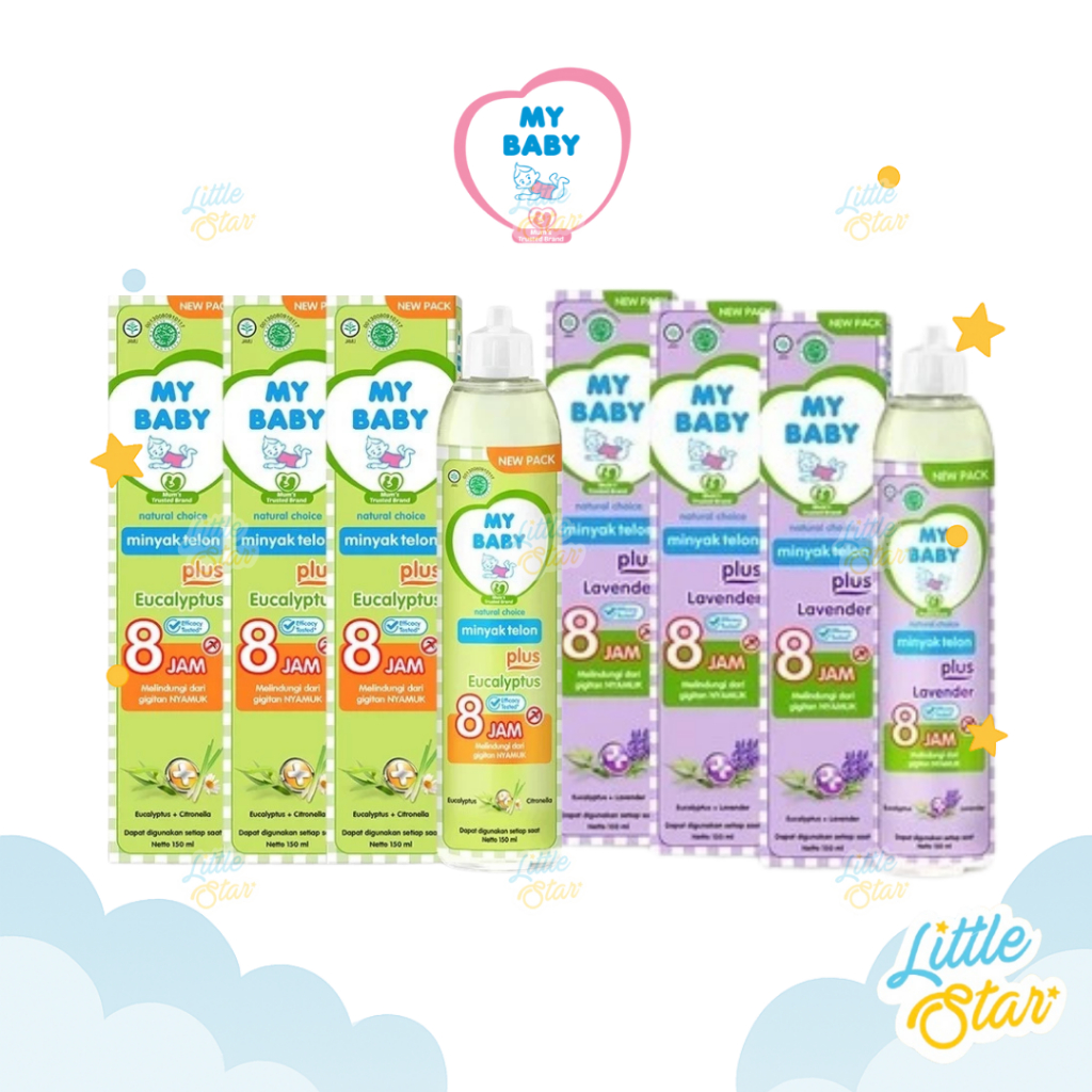 Bundling 3 Pcs My Baby Minyak Telon Plus Bayi Anti Nyamuk Tahan Lama 8 Jam 150/90/60/30ml