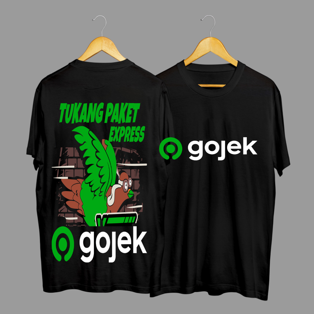 Kaos Tshirt Baju Distro Tukang Paket Express Gojek Garuda Go-Ride Komunitas Premium Terbaru