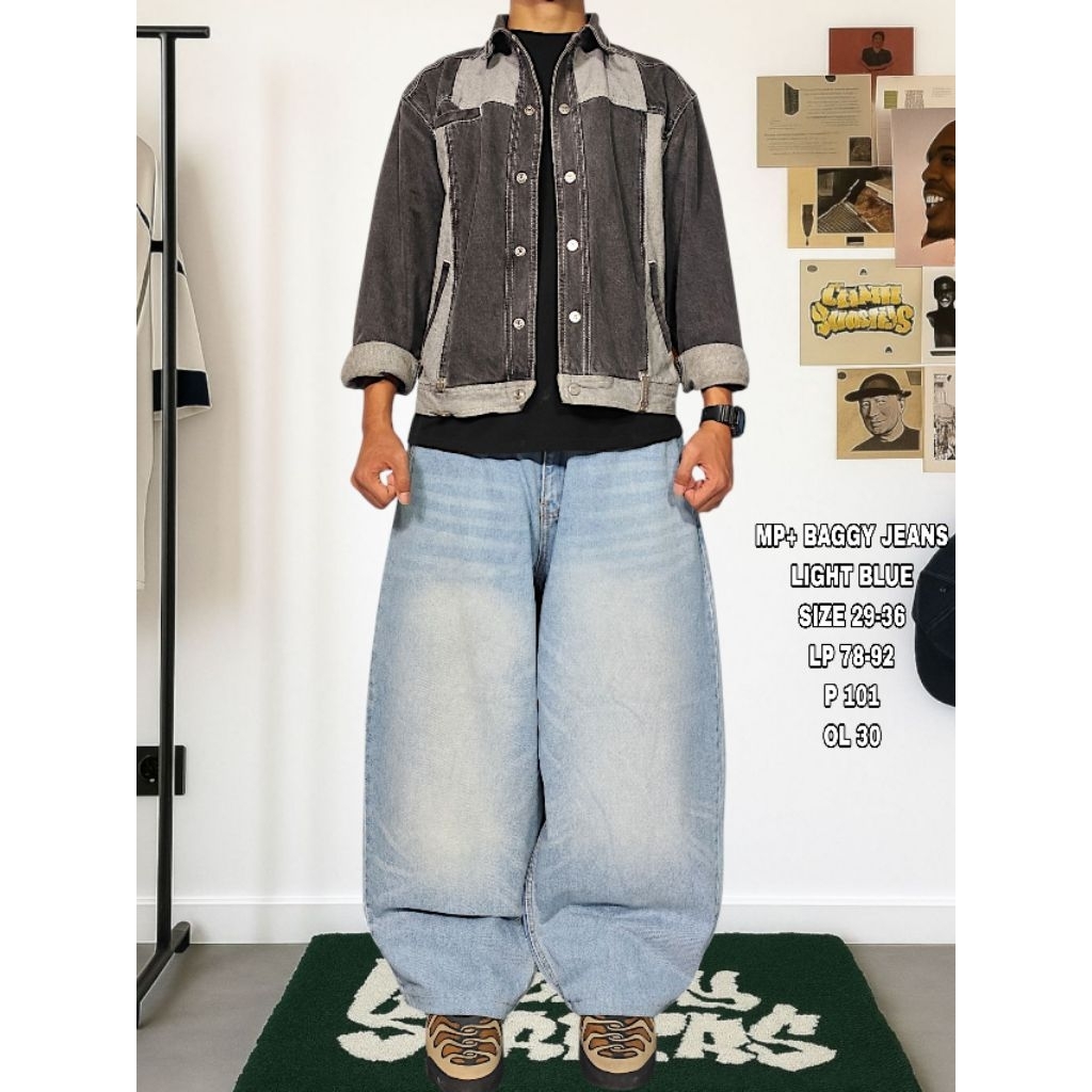 [CUCI GUDANG] CELANA JEANS BAGGY GOMBRANG PRIA SECOND SALVEDGE ACCENT PRIA DEWASA KEKINIAN CELANA JE