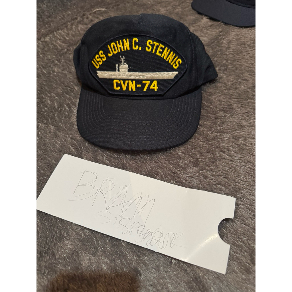 uss john stennis navy ball cap topi kapal perang made in usa vintage