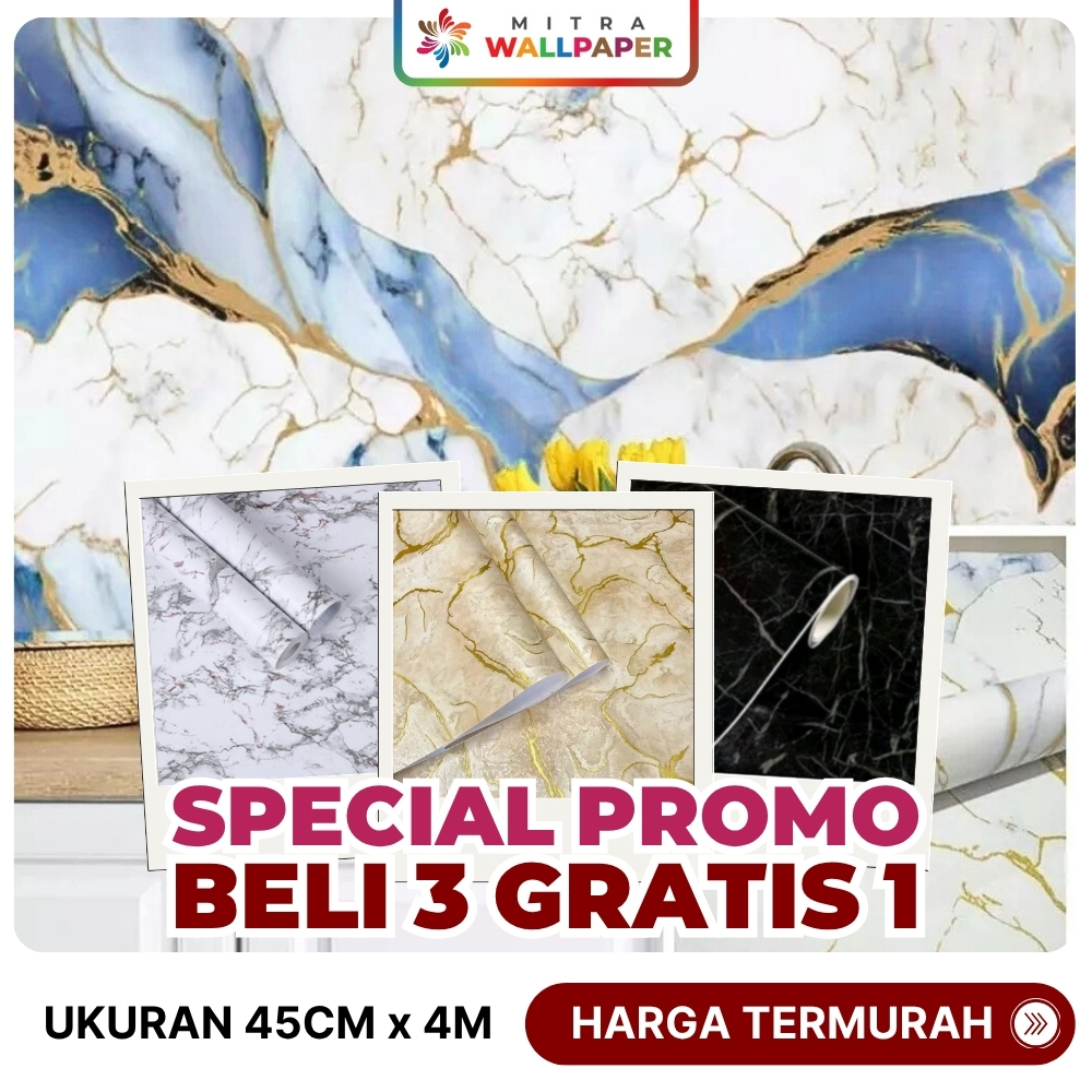 PAKET PROMO Wallpaper Marmer Wallpaper Dinding Marmer Stiker Dinding Marmer Walpaper Dinding Marmer 