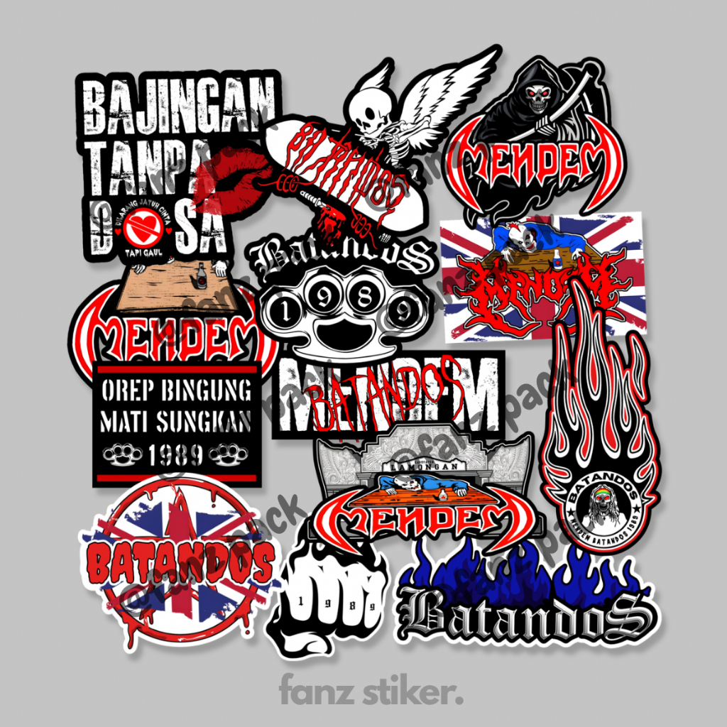 STIKER MENDEM BATANDOS ISI 12pcs - ANTI AIR, STIKER HELM, STIKER MENDEM, LAPTOP, CASE HP