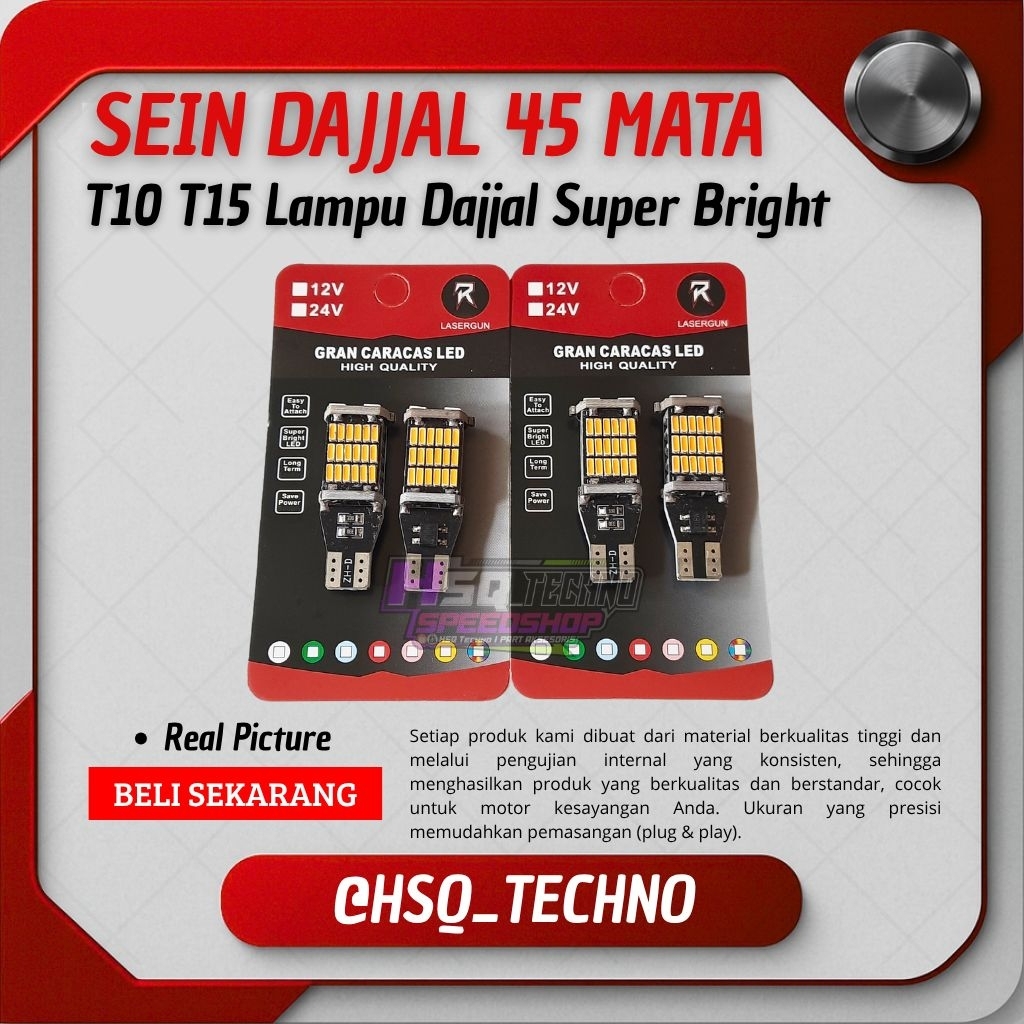 Lampu led senja T10 T15 W16W Lampu Sein Dajjal Lampu Senja 45 Mata Superbright