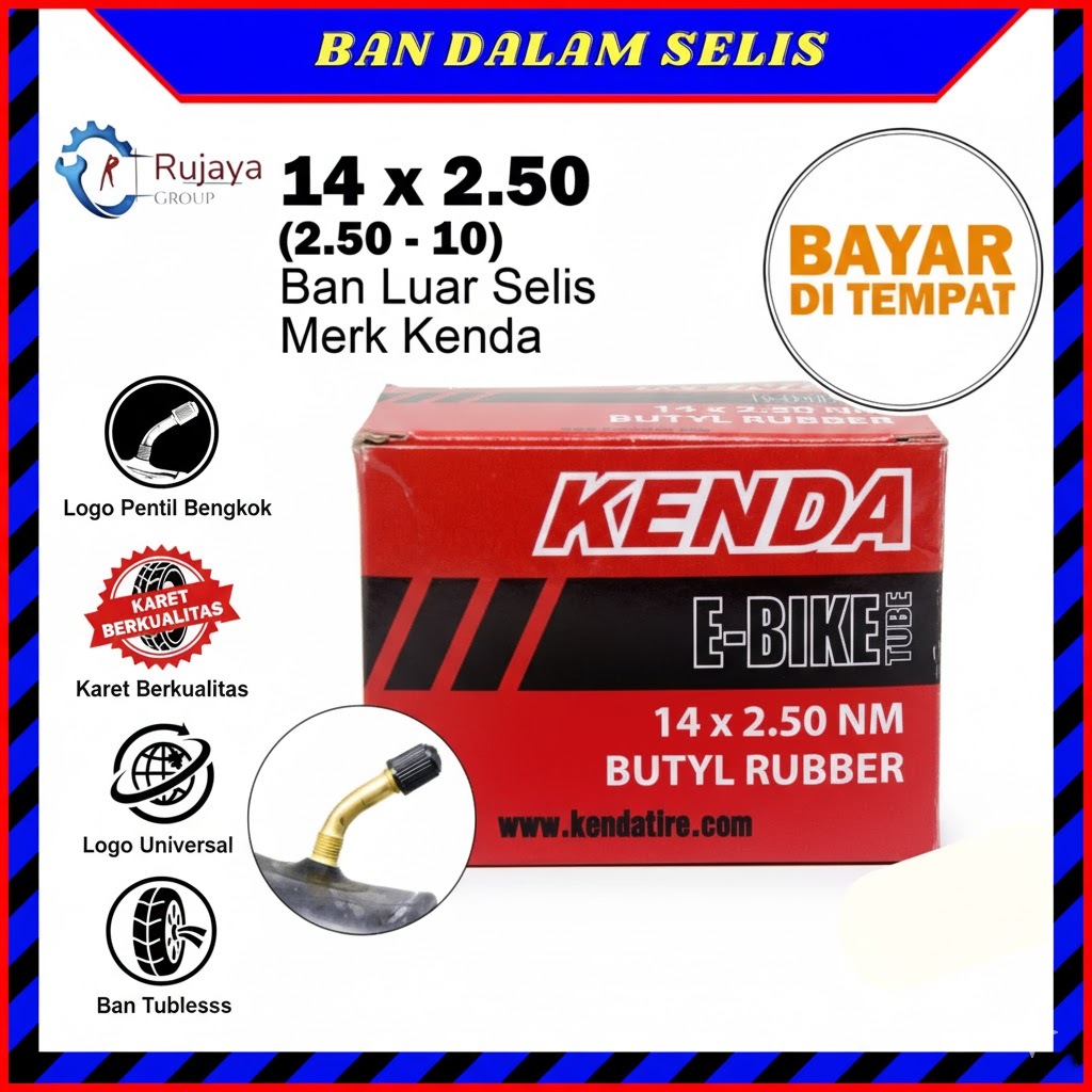 ban dalam sepeda Listrik 14 x 2.50 KENDA ban sepeda selis 14x2.50 universal