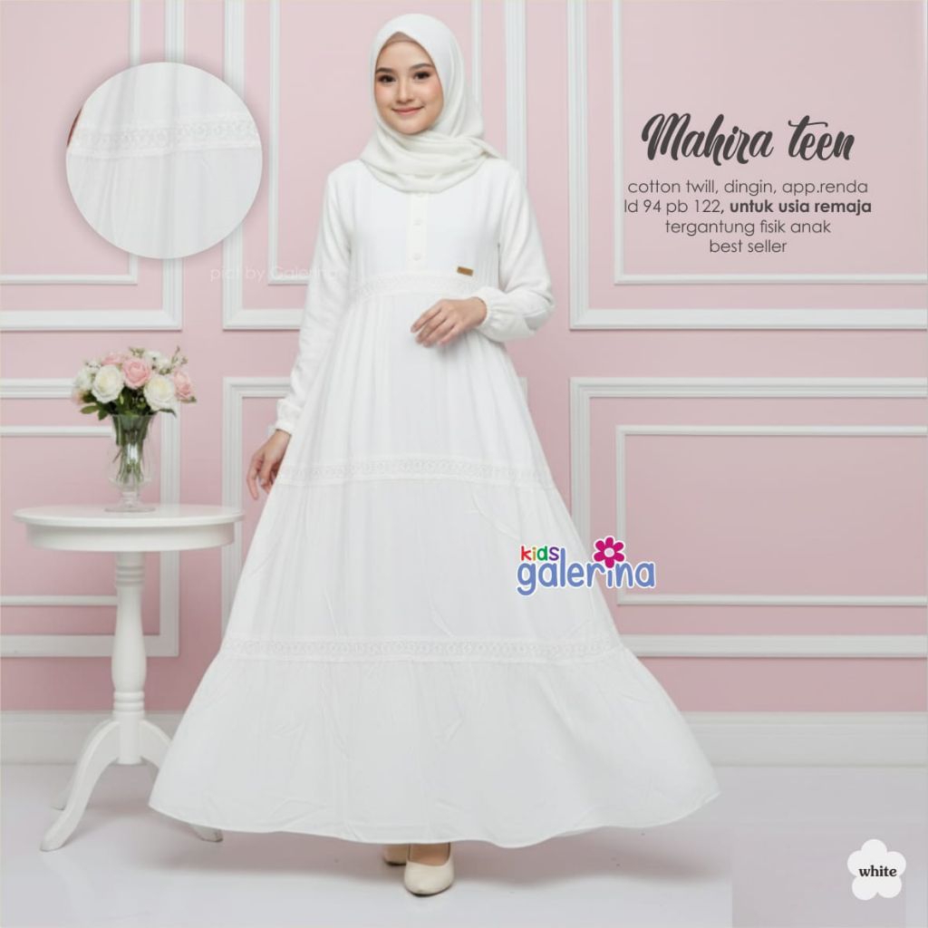 [ ata.id kids ] Mahira dress teen anak perempuan premium katun khusus hitam dan putih by Galerina