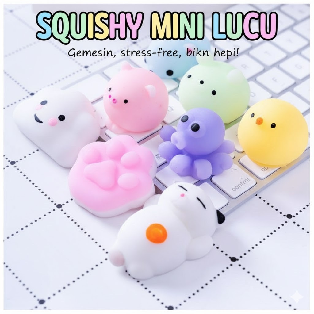 Mainan Anak Squishi Mochi Jelly Animal Mini / Squishy Case HP