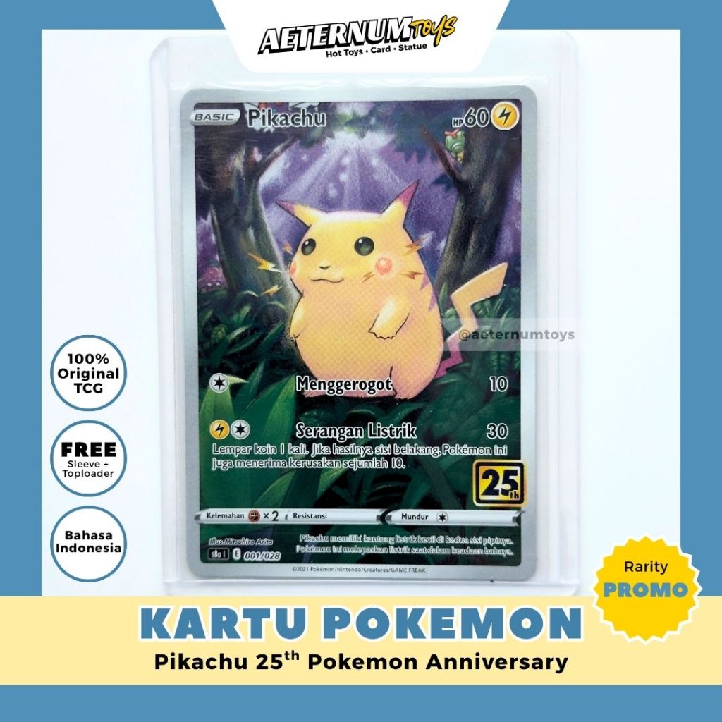 Kartu Pokemon TCG Promo 25th Anniversary Holo Full Art - TCG Indonesia