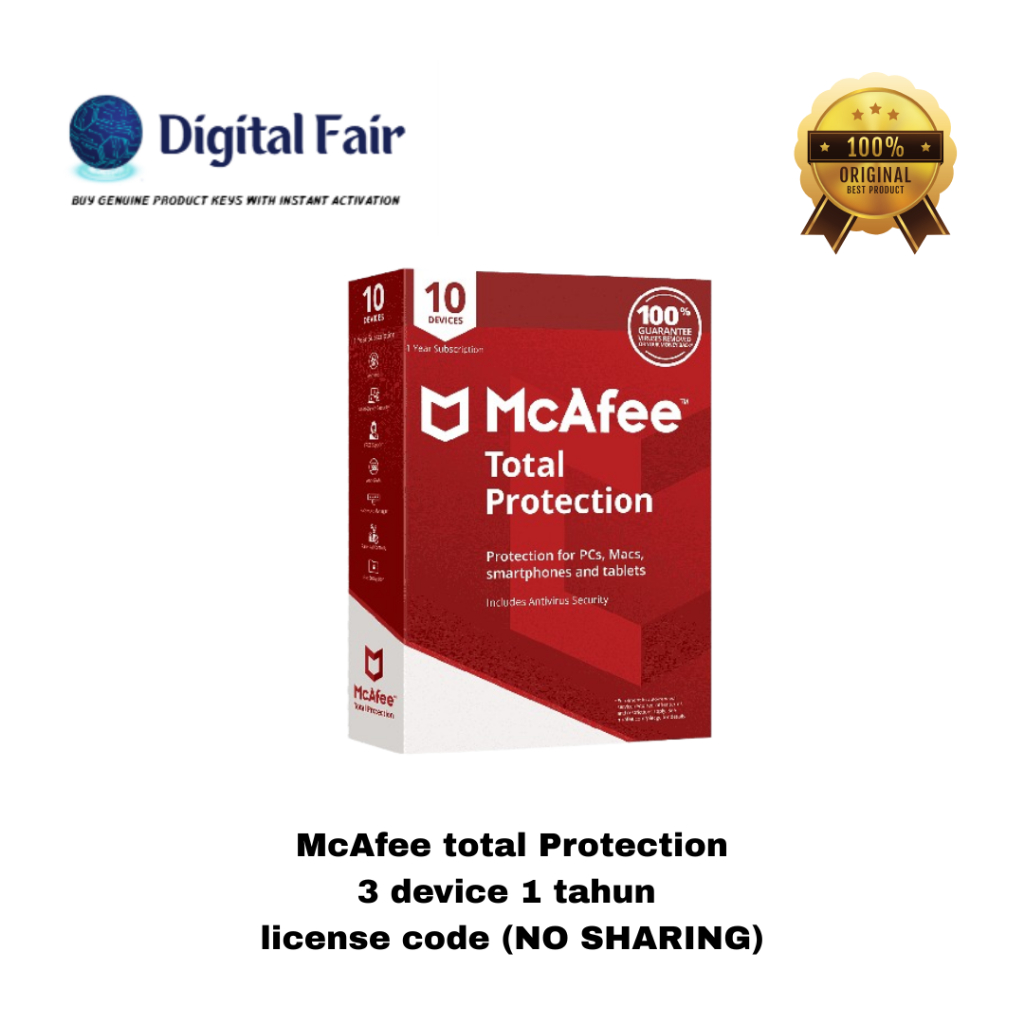 Antivirus McAfee Total Protection | Antivirus Komputer | 100% original
