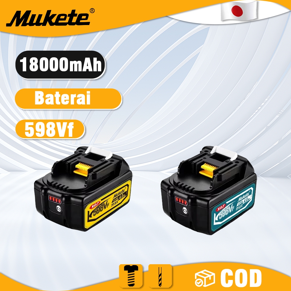 Mukete 298v/398v/ 598v Baterai Li-ion bor Baterai tangan/impact baterai/bor baterai  Tampilkan level