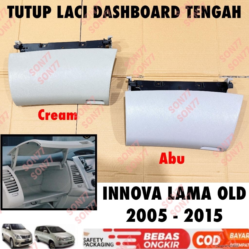 Tutup Laci Dashboard Tengah Atas Innova 2004 2005 2008 2010 2012 2014 2015 Cream Abu Grey