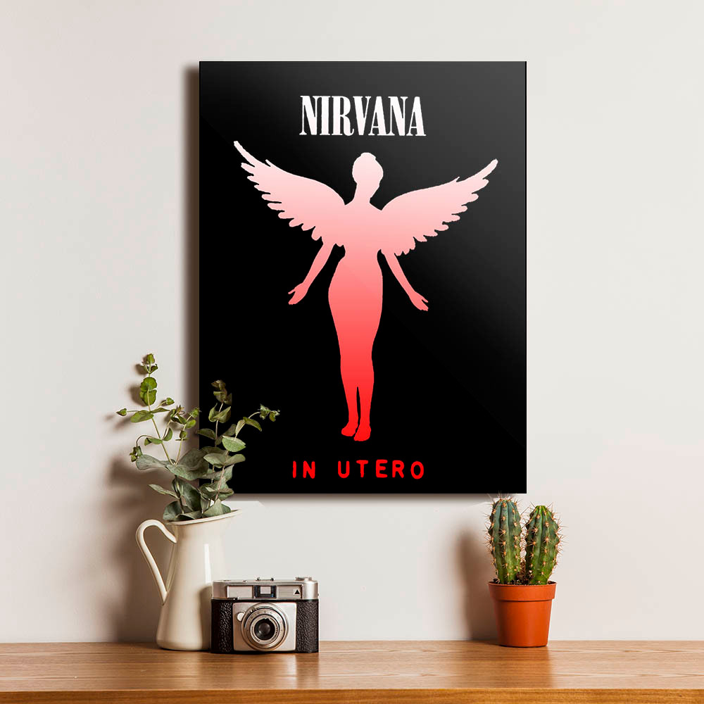 Poster Nirvana In Utero Dekorasi Hiasan Pajangan Dinding Bingkai Kayu Siap Pasang