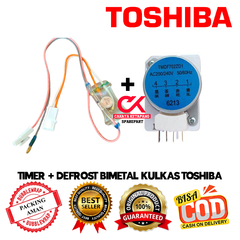 TIMER DEFROST BIMETAL FUSE KULKAS TOSHIBA 2 PINTU 1 SET PIUS DEPROS